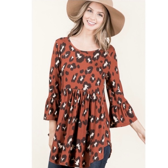 Pumpkin Spice Leopard Blouse - Picture 2 of 3